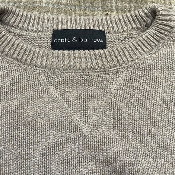 Croft & Barrow 100% Cotton Crewneck Sweater – XL Cozy Neutral Vibes  🌰 - Picture 2 of 3